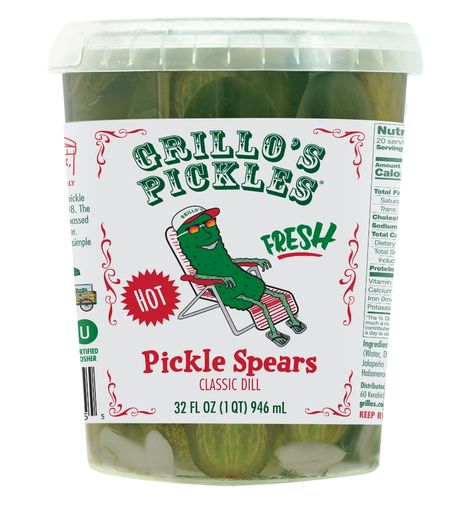 Grillo's Pickles Fresh Hot Italian Dill Spears Meat & Seafood, Refrigerated Pickles & Sauerkraut, Refrigerated Pickles Refrigerated Pickles, Pickle Party, Apple Watch Bands Fashion, Habanero Peppers, Pickle Jars, Your Shopping List, Writing Challenge, Distilled White Vinegar, Dill Pickle