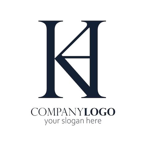 Kh Logo Design, Kh Monogram, Elegant Logo, Monogram Logo, Premium Vector, Graphic Resources, Initials, Logo Design, Monogram