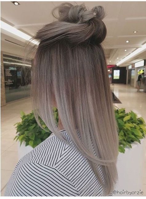 Silver Ombre Hair, Schwarzkopf Hair Color, Brown Ombre Hair, Ash Hair Color, Gorgeous Hair Color, Ombré Hair, Hair Color Highlights, Brown Blonde Hair, Ombre Hair Color