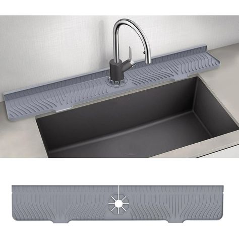 33inch Kitchen Sink Splash Guard Mat,Silicone Material Protects Faucet Handle from Dripping Water,Faucet Mat Splash Catcher,Multipurpose for kitchen sink, Bathroom, Sink Sponge Holder. - Walmart.com Kitchen Sink Splash Guard Ideas, Sink Splash Guard, Faucet Mat, Sink Sponge Holder, Dripping Water, Scrub Brushes, Long Kitchen, Small Sink, Soap Dispensers