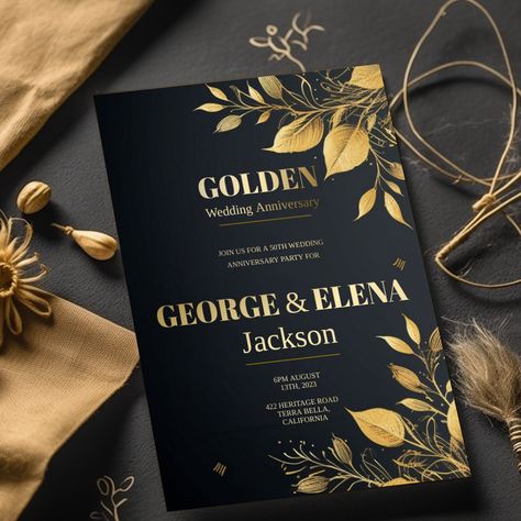 Golden Anniversary Invitation,50th Wedding Anniversary Invitations,printable Invitation,anniversary Party Invitation,templett,golden Invite - Etsy Golden Wedding Invitations, 50 Year Anniversary Invitations, Anniversary Celebration Invitation, Surprise 50th Anniversary Invitations, Golden Anniversary Invitations, Golden Wedding Anniversary Invitations, 50th Wedding Anniversary Invitations Gold, Free Invitation Cards, 50th Anniversary Invitations