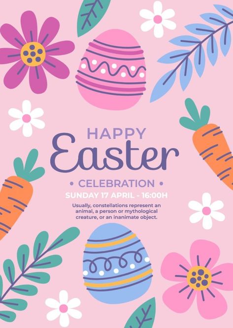 Easter Invitations Free Templates, Easter Design Graphic, Easter Packaging, Easter Graphic Design, Easter Patterns, Easter Poster, Teacher Board, Easter Templates, Easter Invitations