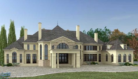 Modern Chateau, Luxury Plan, Mansion Floor Plan, European Home, Colonial Style Homes, European House, Modern Mansion, Luxury House Plans, Luxury Homes Dream Houses