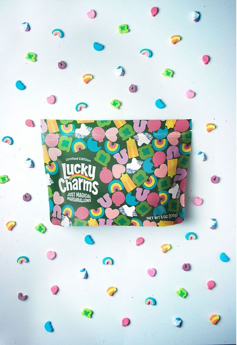 You Can Buy A Bag Of Only Lucky Charms Marshmallows In Grocery StoresDelish Lucky Charms Illustration, Lucky Charms Marshmallows Only, Lucky Charms Treats, Rice Crispy Treats Recipe, Lucky Charms Marshmallows, American Snacks, St Patrick Day Treats, Magically Delicious, How To Make Marshmallows