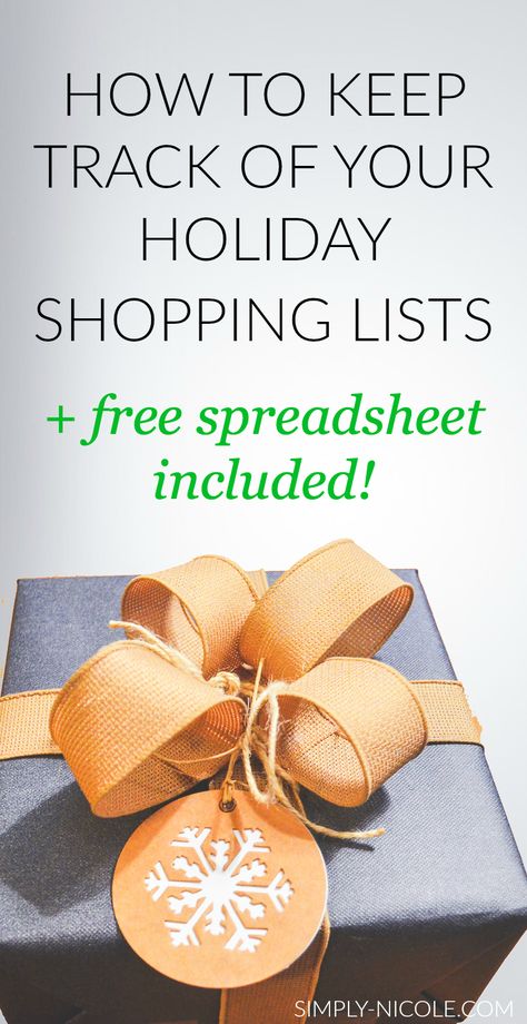 How to Keep Track of Your Holiday Shopping Lists plus free spreadsheet included Gift Ideas For Guys, Free Spreadsheets, Holiday Shopping List, Fun Gift Ideas, What To Buy, Fitness Gifts, Living Ideas, Fit Board Workouts, Shopping Lists