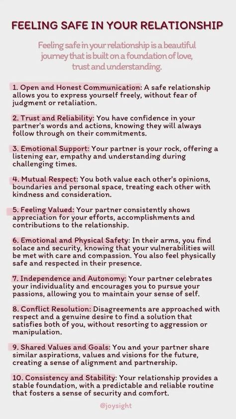 Feeling Safe In Your Relationship Feeling Safe, Not In Love, Healing Relationships, Relationship Skills, Emotional Stability, Relationship Lessons, Relationship Therapy, Relationship Advice Quotes, Relationship Psychology