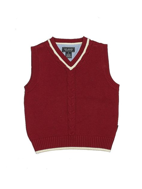 E-Land Sweater Vest Size: 6 Tops - used. 55% ACRYLIC, 45% COTTON | E-Land Sweater Vest: Burgundy Tops - Size 6 Burgundy Vest, Burgundy Top, Burgundy Sweater, Mens Vest, Sweater Vest, Clothes