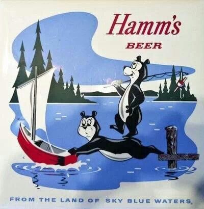 Hamms...Ummm! Hamms Beer Sign, Vintage Beer Signs, Beer Advertisement, Hamms Beer, Beer Bear, Bear Fishing, Beer Memorabilia, Beer Advertising, Beer Ad