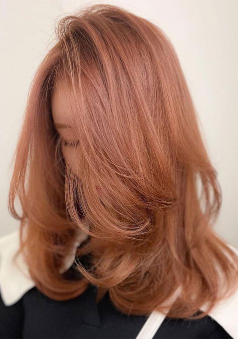 hair color Archives - Fabmood | Wedding Colors, Wedding Themes, Wedding color palettes Orange Beige Hair, Beige Hair Color Brown, Winter 2022 Hair Color Trends, Strawberry Brown Hair, Coral Hair Color, Orange To Blonde Hair, Orange Brown Hair, Dark Strawberry Blonde Hair, Beige Hair Color