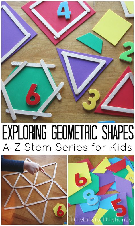 Geometric Shapes Activity STEM activity for kids Math Activity hands On Learning Shapes Math, Mathematics Geometry, Paper Shape, Preschool Stem, Stem Ideas, Math Activities For Kids, Math Stem, Desain Quilling, Shapes Preschool