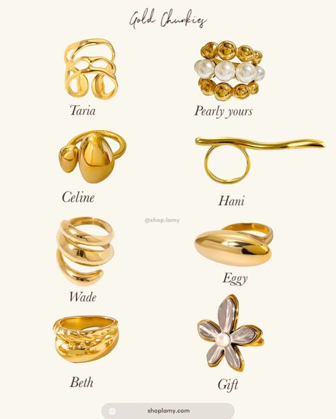 the supremacy of Gold Rings >> Chunky , Waterproof rings on Shoplamy.com or Dm 🛒 #chunkyrings #goldrings #goldjewelry #pearljewelry #mixedmetaljewelry #goldplated Ring Layering Ideas, Gold Chunky Rings, Waterproof Rings, Jewelry Pics, Rings Chunky, North Star Necklace, Website Ideas, Names Ideas, Mixed Metal Jewelry