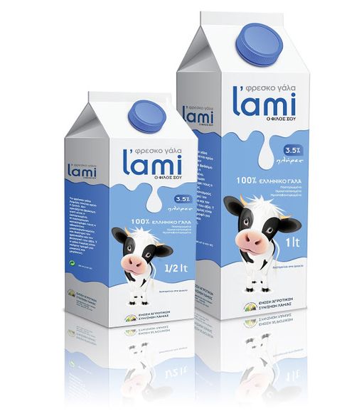 L’ami on Packaging of the World - Creative Package Design Gallery Dairy Products Logo, Creative Product Packaging, Milk Packaging Design, Dairy Products Packaging Design, Dairy Packaging, Cheese Packaging, Milk Cartons, Local Milk, Ice Cream Packaging