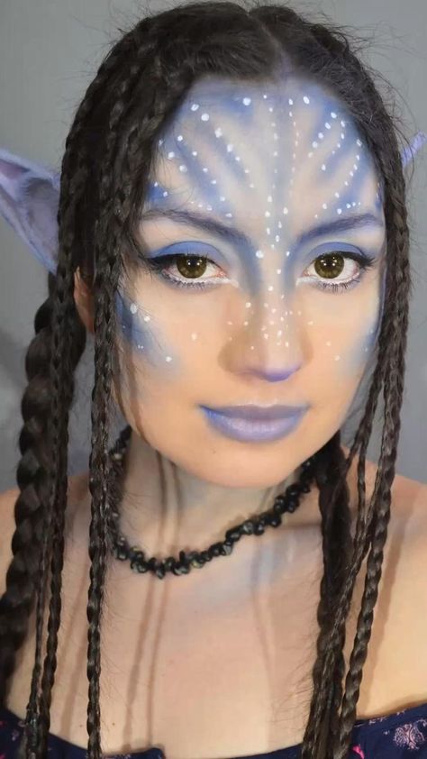 Avatar Makeup, Avatar Halloween, Skin Tone Makeup, Blue Avatar, Creepy Halloween Makeup, Character Makeup, Trendy Halloween Costumes, Purple Makeup, Trendy Halloween