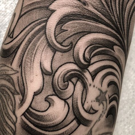 Traditional Tattoo Sleeve Filler, Upper Arm Tattoos For Guys, Tattoo Sleeve Filler, Lantern Tattoo, Filigree Tattoo, Framed Tattoo, Sick Tattoo, Traditional Tattoo Sleeve, Mythology Tattoos