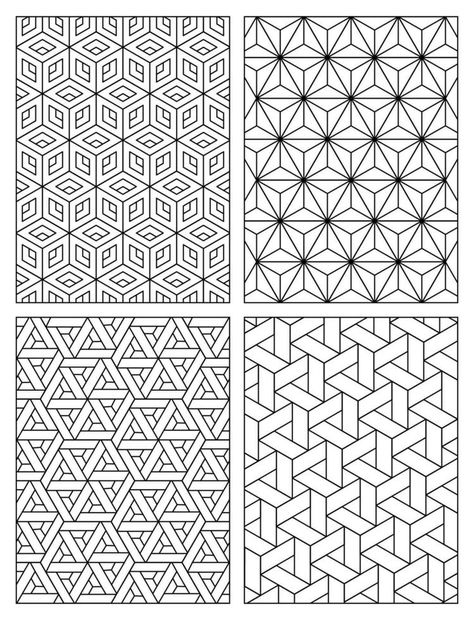 Geometric Pattern Coloring Page for adult Geometric Pattern Design Simple, Geometric Coloring Pages, Blackwork Designs, Paper Art Design, Pencil Sketch Drawing, Pattern Coloring Pages, Geometric Pattern Design, Vector Cartoon, Doodle Sketch