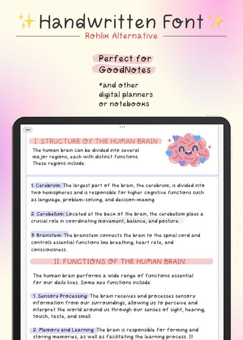 Cute Handwritten Font for Personal and Commercial Use. For Digital Notetaking and Digital Planning, Goodnotes, Notability and other.


WHAT'S INCLUDED:
��✦ Handwritten Font featuring 133 letters, numbers, and punctuation marks
✦ Font files in the standard formats (.otf and .ttf)
✦ Step-by-step guide on integrating the font into GoodNotes and similar applications

✦✦✦ You are allowed to use this font in your commercial projects, but any resale of the font or its elements is prohibited. Notability Fonts, Ipad Notetaking, Goodnotes Fonts, Digital Planning Goodnotes, Handwriting Notebook, Bujo Fonts, Handwriting Numbers, Pretty Handwriting, Fonts Handwriting
