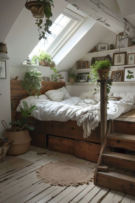 Cottage Modern Bedroom, Small House Design Interior Ideas, Old Room Ideas, Small Rooms Design, Big Bedroom Ideas, Bungalow Interior Ideas, Cozy Bedroom Interior, Tiny House Bedroom Ideas, Cottage Core Design