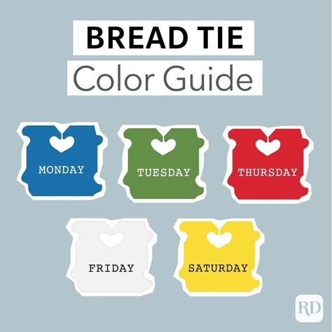 What Do the Colors of Your Bread's Twist Ties Mean? | Reader's Digest Bread Ties, Bread Tags, Coca Cola Bottles, Bread Bag, Supermarket Shelves, Bread Bags, Color Meanings, Taste The Rainbow, Bakery Bread