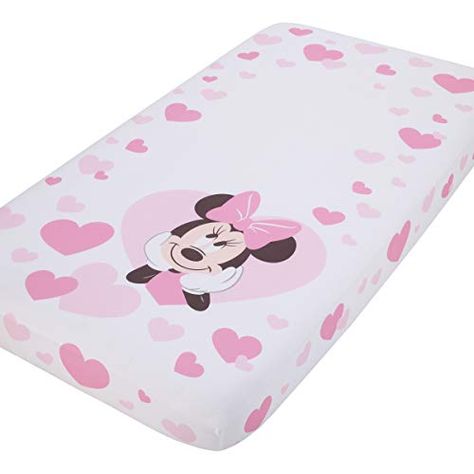 Limited-time deal: Disney Minnie Mouse - Pink and White Hearts Photo Op Fitted Crib Sheet Minnie Mouse Nursery, Disney Themed Nursery, Mouse Photos, Baby Crib Sheets, Disney Nursery, Disney Background, Minnie Mouse Bow, Baby Minnie, Minnie Mouse Pink