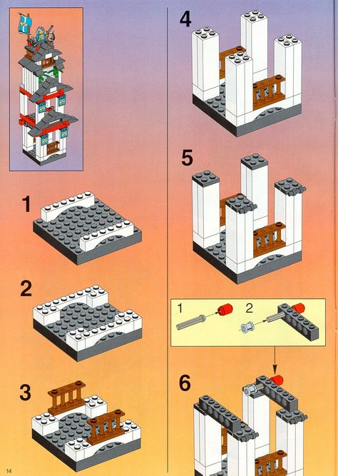 Old LEGO® Instructions | letsbuilditagain.com Lego Castle Instructions Step By Step, Free Lego Instructions Step By Step, Lego Building Instructions Step By Step, Old Lego Instructions, Lego Instructions Step By Step, Lego Castle Instructions, Lego Diy Projects, Lego Basic, Christmas Lego