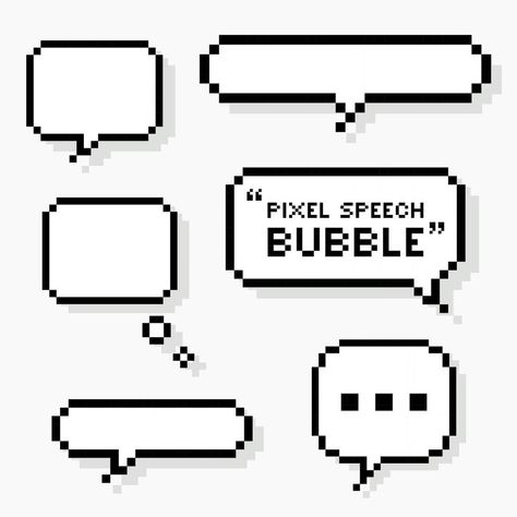 Cute Speech Bubble Design, Pixel Art Bubbles, Text Bubble Aesthetic, Bubble Pixel Art, Pixel Speech Bubble, Text Balloon, Word Bubble, Text Bubble, Thought Bubbles