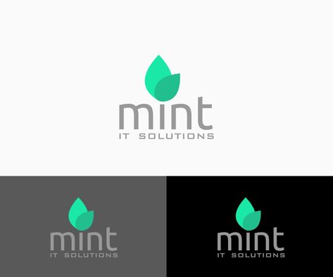 Mint Logo, Green Branding, Farm Logo, Green Business, It Solutions, Green Logo, Modern Logo Design, Logo Design Creative, Professional Logo