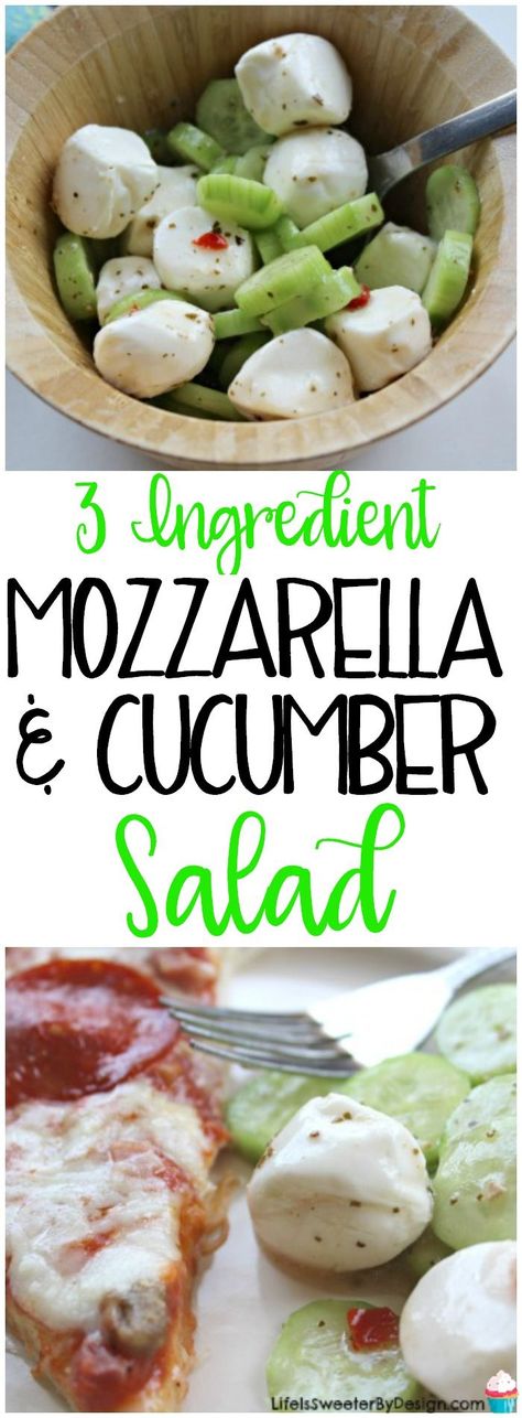 Fresh mozzarella and cucumber salad is a 3 ingredient recipe that tastes delicious and is also low carb! It also pairs perfectly with pizza! Easy weekend meal idea! #ad #TonysHometownPride Essen, Diet Appetizers, Fresh Mozzarella Recipe, Cucumber Salads, 3 Ingredient Recipe, Pickle Recipes Homemade, Pizza Easy, Weekend Recipes, Side Salads