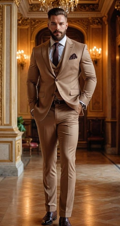 Brown Suits Wedding, Brown Suit Men, Brown Suit Wedding, Engagement Suits, Men Fashion Photo, Men Art, Suits Men Business, Clothing Displays, Classy Outfits Men