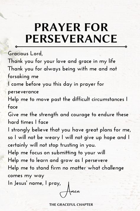 Prayers For Perseverance, Prayer For Procrastination, Perseverance Affirmations, Perseverance Scripture, Morning Declarations, Persevere Quotes, Bible Verses About Perseverance, The Graceful Chapter, Perseverance Quotes