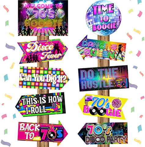 20 Pieces 70s Party Sign Disco Party Decorations Funny Disco Decor 1970s Decorations Signs Colorful Dance Party Signs Retro Photo Props for Outdoor Indoor Home Party Laser Tag Party Favors, 70s Party Decorations, Disco Decor, 70s Party Theme, 70s Theme Party, 70s Disco Party, Laser Tag Party, Disco Decorations, Disco Party Decorations