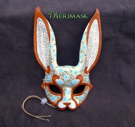 Merimask@deviantart.com Alice Rabbit, Chinese Umbrella, Painting Old Furniture, Dragon Mask, Steampunk Top Hat, Bunny Mask, Wolf Mask, Fox Dog, Venetian Masks