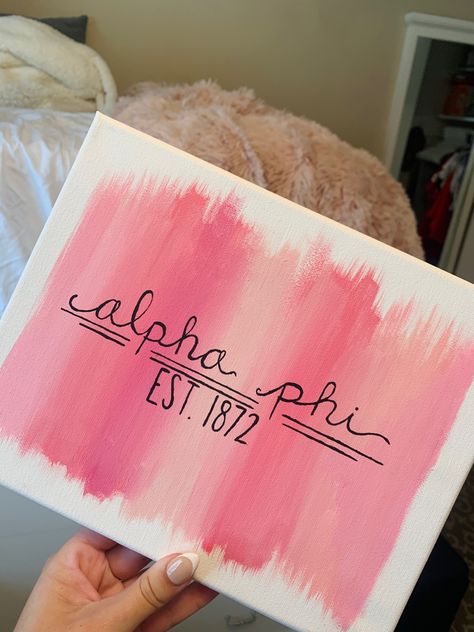 Kkg Painting, Cute Big Little Baskets, Axid Canvas, Canvas Sorority, Big Little Signs, Dz Canvas Painting, Sorority Canvas Ideas Easy, Zta Canvas Painting, Axo Canvas Painting