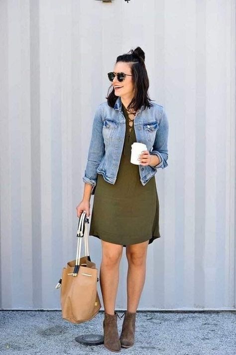 Olive Dress Outfit, Sport Dress Outfit, Green Dress Outfit, Affordable Outfits, Cheap Fashion Outfits, Ideal Wardrobe, Spring Dresses Casual, Style Savvy, Mini Mini