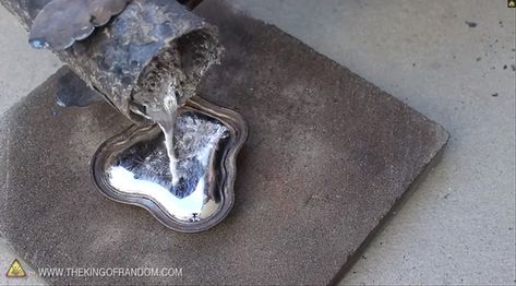 Grant Thompson Shows You How to Melt Soda Cans Down for the Aluminum Metal Foundry, Simple Backyard, Soda Can Art, Soda Can Crafts, Tin Can Art, Aluminum Can Crafts, Aluminum Crafts, Melting Metal, Aluminum Cans