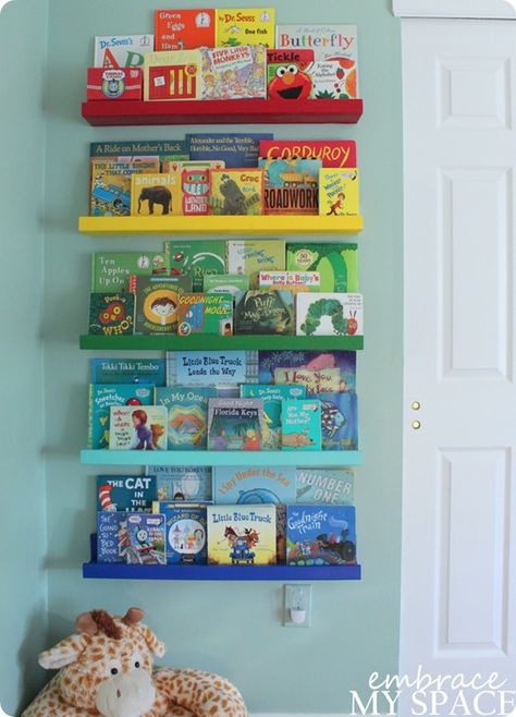 DIY Home Decor ~ Land of Nod Knock Off Rainbow Book Ledges for Under $30!