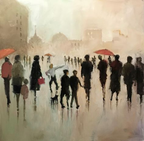 Street Sketching People, Group Of People Painting, Crowd Of People Painting, Crowd Of People Acrylic Painting, Crowd Silhouette Illustration, Crowd Silhouette People, Nyc Art, Figure Sketching, Painting People