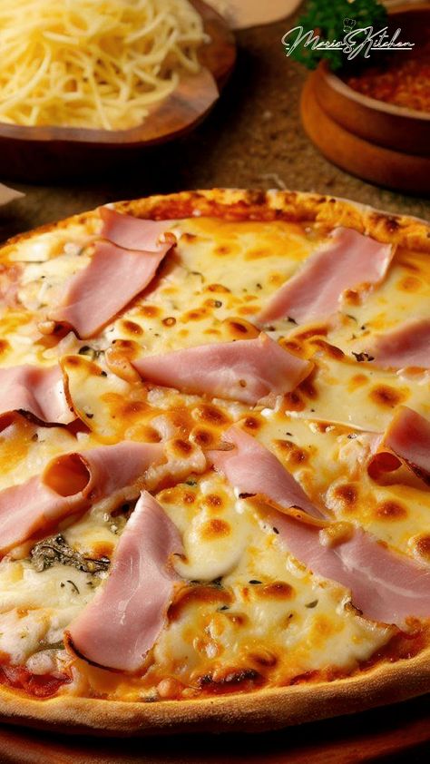 Receta de pizza de jamon y queso (prosciutto) Food Yummy, Color Pastel, Jam, Good Food, Pizza, Yummy Food, Snacks, Drinks, Quick Saves