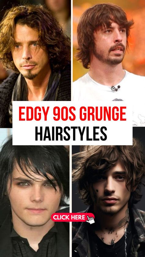 90s Grunge Haircuts for Men to Try in 2024 90s Edgy Hairstyles, Grunge Haircut Men, Taper Short Hair, 90s Mens Style, 90s Grunge Hairstyles, Grunge Haircuts, 1990s Fashion Grunge, Grunge Hairstyles, Bold Hairstyles