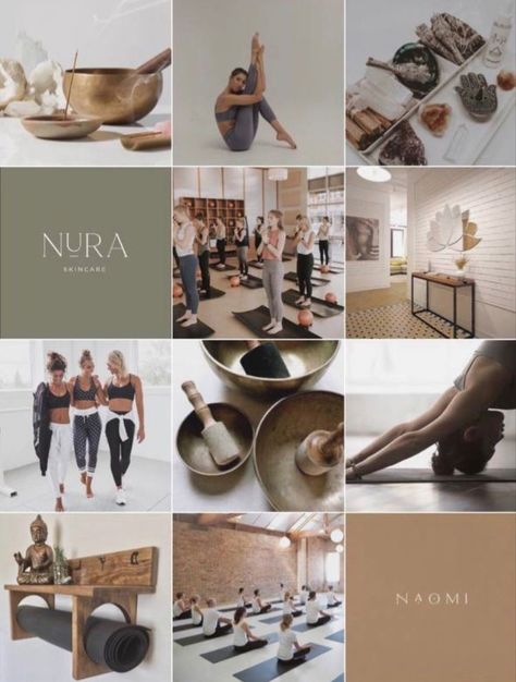 Yoga Moodboard Aesthetic, Yoga Instagram Feed, Yoga Studio Aesthetic, Yoga Marketing, Yoga Place, Yoga Photoshoot, Instagram Branding Design, Yoga Studio Design, Yoga Inspo