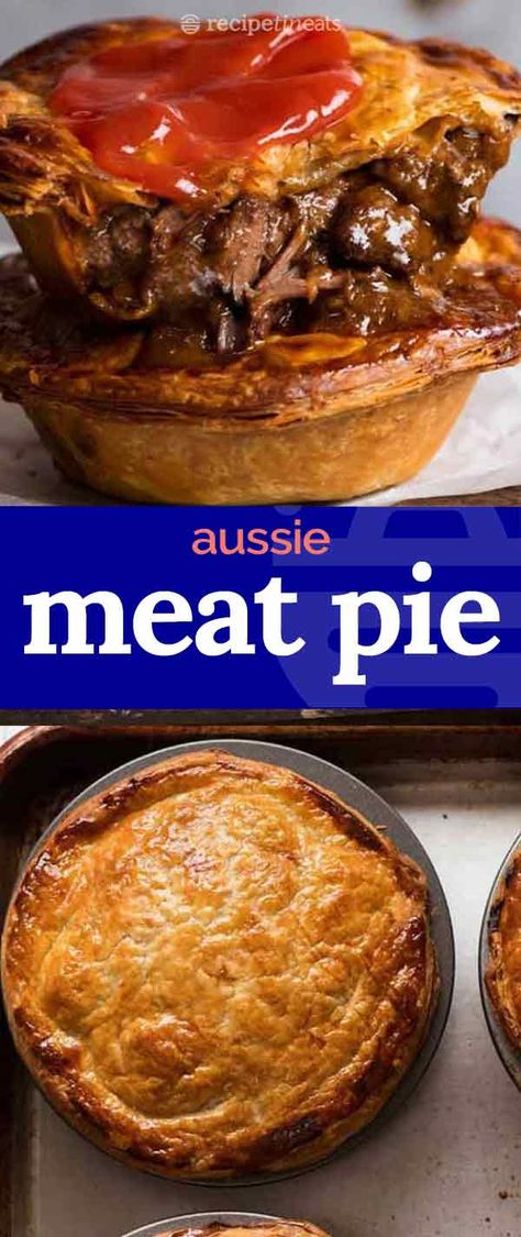 Meat Pies Ground Beef, Aussie Meat Pie, Australian Meat Pie, Australian Recipes, Feast Recipes, Dinner Meat, Meat Pie Recipe, Beef Pies, Pies Recipes