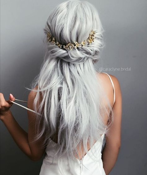 Up Wedding Hairstyles, Half Up Wedding, Half Up Wedding Hair, Long White Hair, Special Occasion Hairstyles, Hair Extensions Best, Best Wedding Hairstyles, Wedding Hair Inspiration, Wedding Hair Down