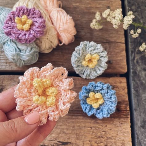 Flowers – We Are All: SistersInStitch Cal Crochet, Yarn Project, Midsummer Dream, Crochet Garland, Scrap Yarn, Parts Of A Flower, Petal Flower, Wreath Tutorial, Crochet Flower Patterns