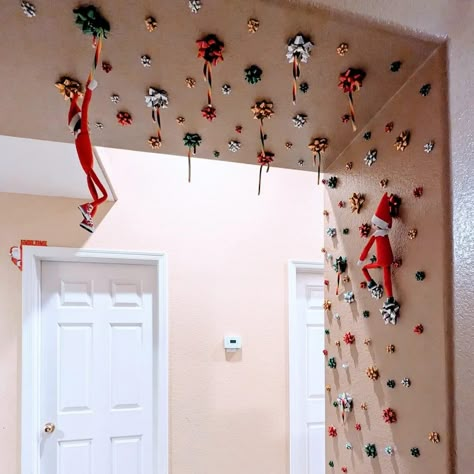 Elf In Jail Ideas, Elf On The Shelf Skate Board, Elf Alien Abduction, Elf On The Shelf Walking On The Ceiling, Elf On The Shelf Tightrope, Elf Workshop Ideas, Elf On The Shelf Bungee Jumping, Elf On The Shelf Grand Entrance Ideas, Zipline Elf On The Shelf