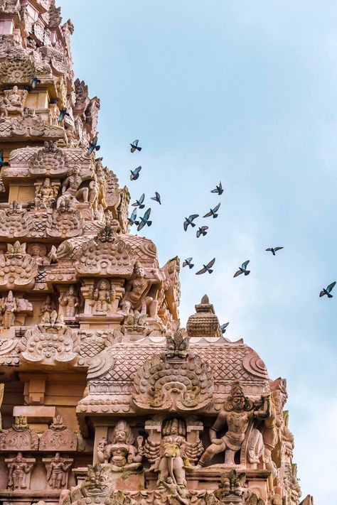 Gangaikondacholapuram in Tamil Nadu, India - the ancient city is one of the greatest surviving temples of the medieval Chola dynasty. Photo by: Vijayaraj Panangadu Selvaraj Chola Temples, Chola Dynasty, Indian Temple Architecture, Ancient Indian Architecture, Temple Architecture, Watercolor Paintings Easy, Indian Architecture, Cardboard Art, Ancient City