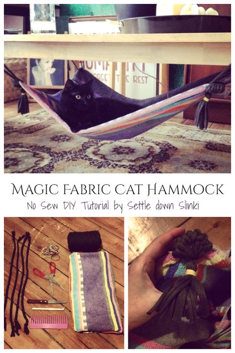 Corner Cat Hammock Diy, Diy Cat Hammock For Cage, No Sew Cat Hammock, Crochet Cat Hammock Tutorial, Outdoor Cat Hammock, Diy Cat Window Hammock, Diy Cat Hammock Easy, Macrame Cat Hammock Tutorial, Cat Enrichment Diy