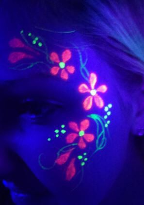 Rave Face Paint, Glow Face Paint, Uv Face Paint, Neon Face Paint, Uv Makeup, Festival Face Paint, Glow In Dark Party, Glow Paint, Festival Face