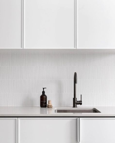 Laundry inspiration 🤍 Tiles Featured: / Bar Bianco / Handmade Zellige Lily / Tierra Bejmat Cotto / Mini textured chevron / Kit Kat mosaics #laundry #laundryinspo #laundrysplashback #designerlaundry #laundrytiles #interiors #home #dilorenzotiles Laundry Splashback Tiles, Tile Splashback Kitchen, Laundry Splashback, Kit Kat Tiles, Laundry Inspiration, Industrial Coastal, Kitchen Cabinets And Backsplash, Tile Splashback, Laundry Room Closet