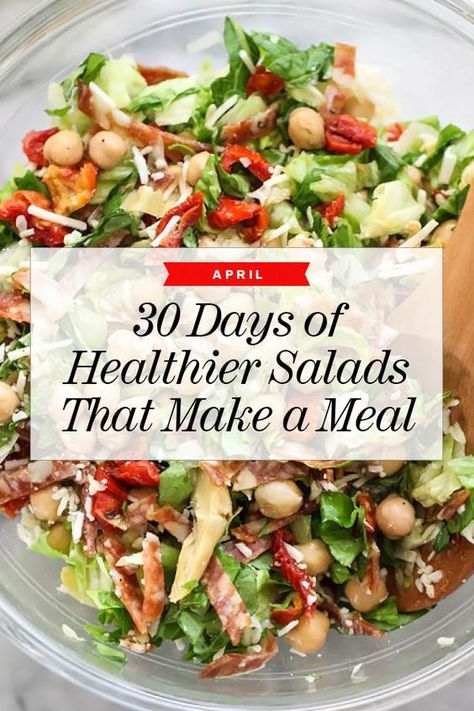 30 Days of Healthier Salads That Make a Meal In April | foodiecrush.com Hearty Salad Recipes, Healthy Main Meals, Italian Chopped Salad, Hearty Salads, Foodie Crush, Healthy Salad, Chopped Salad, Good Healthy Recipes, Healthy Salads