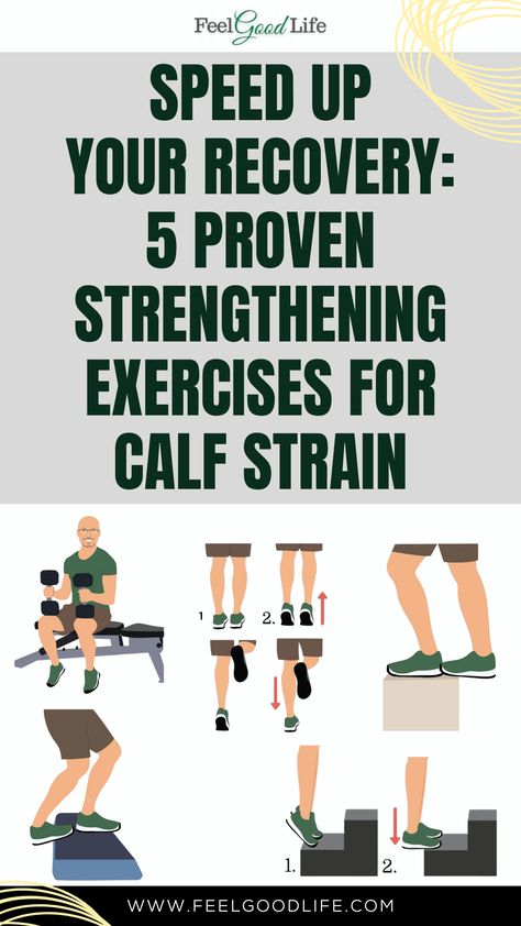 Accelerate calf strain recovery with 5 proven strengthening exercises. Designed to rebuild muscle strength, enhance flexibility, and prevent future injuries, these exercises are key to a speedy and effective recovery. Suitable for all fitness levels, they can be easily integrated into your daily routine. Start strengthening your calves today and get back to your favorite activities with confidence. #CalfStrainRecovery #StrengtheningExercises #InjuryPrevention #Flexibility Calf Strain Exercises, Stretch Calf Muscles, Home Rehab, Soleus Muscle, Shoulder Pain Exercises, Muscle Tear, Calf Strain, Calves Exercises, Knee Strengthening