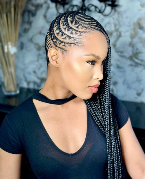 Image 1 of 1 Carrot Hairstyle, Braid Types, Triangle Part Box Braids, Styles For Black Hair, Carrot Hairstyles, Black Braided Hairstyles, Types Of Braids, Braids With Extensions, Cornrow